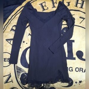 Lace trim goth dress